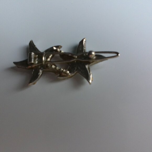 Stars Hair Clip, silver color, white rhinestone, shiny crystals - Picture 13 of 14